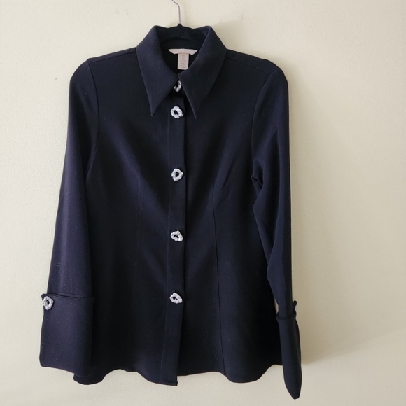 NWT HM RARE Black Button Detail Shirt sz M - Picture 4 of 8